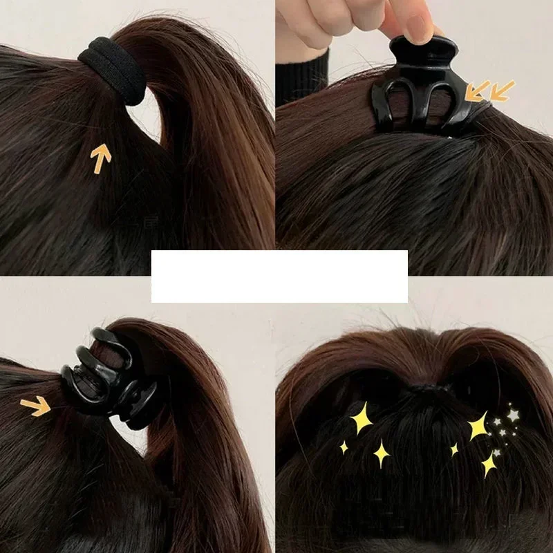 10/20Pcs Ponytail Hair Claw Clip Women Girls Small Hair Claw Clips Black Acrylic Shark Clip Hairpin Barrette Hair Accessories