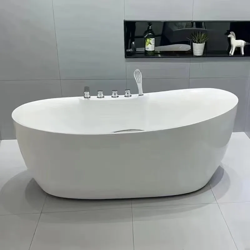Direct sale Oval Superior acrylic bathtub B & B Hotel Internet celebrity Adult freestanding bathtub