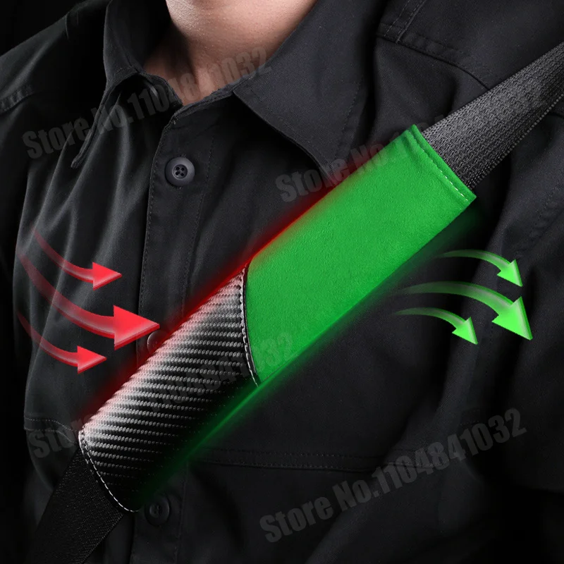

Carbon Fiber Suede Shoulder Protector Color Blocked Style Safety Belt Anti Lock Protective Cover