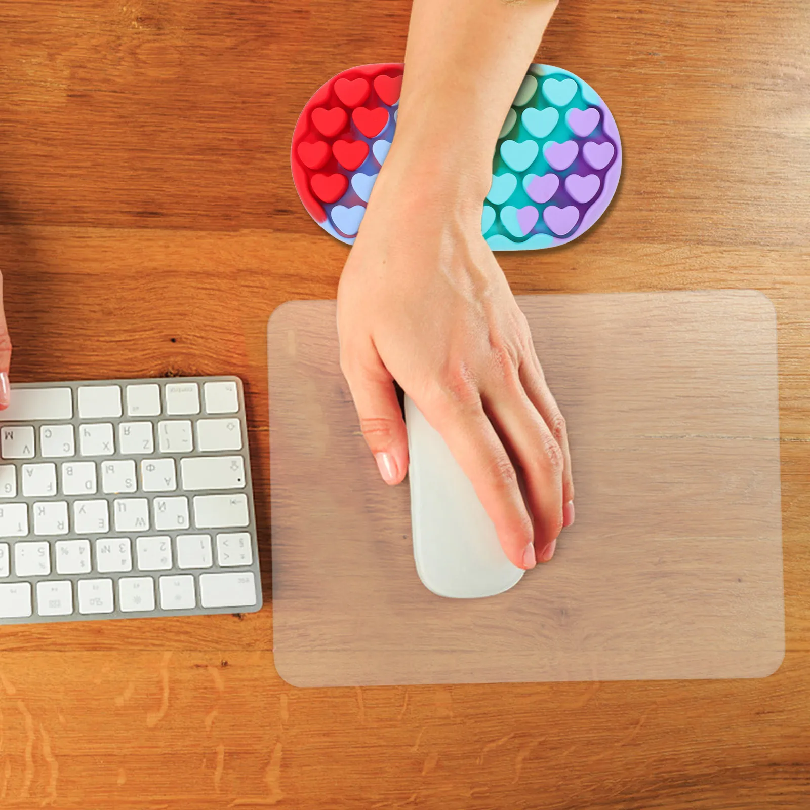 

Heart-Shaped Ergonomic Silicone Wrist Rest For Keyboard Mouse Laptop Cute Desktop Arm Rest Pad Breathable Comfortable