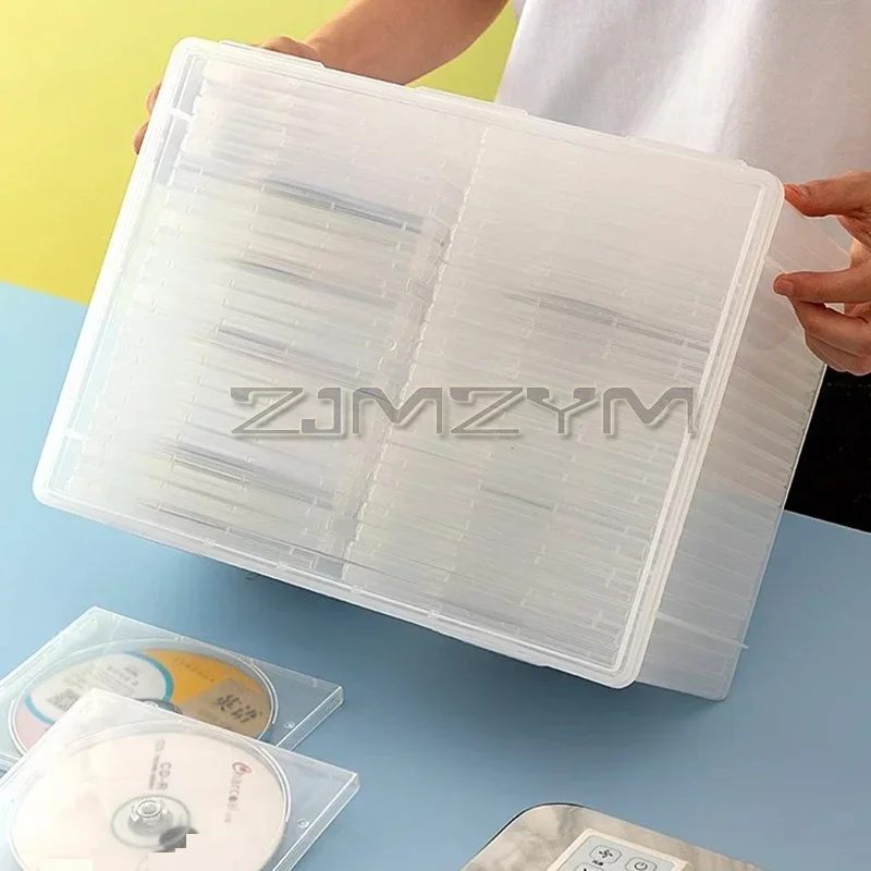 Transparent CD Storage Box Disc Comic Album Storage Organizer Dustproof Home DVD Storage Box Large Capacity Box With Snap Cover