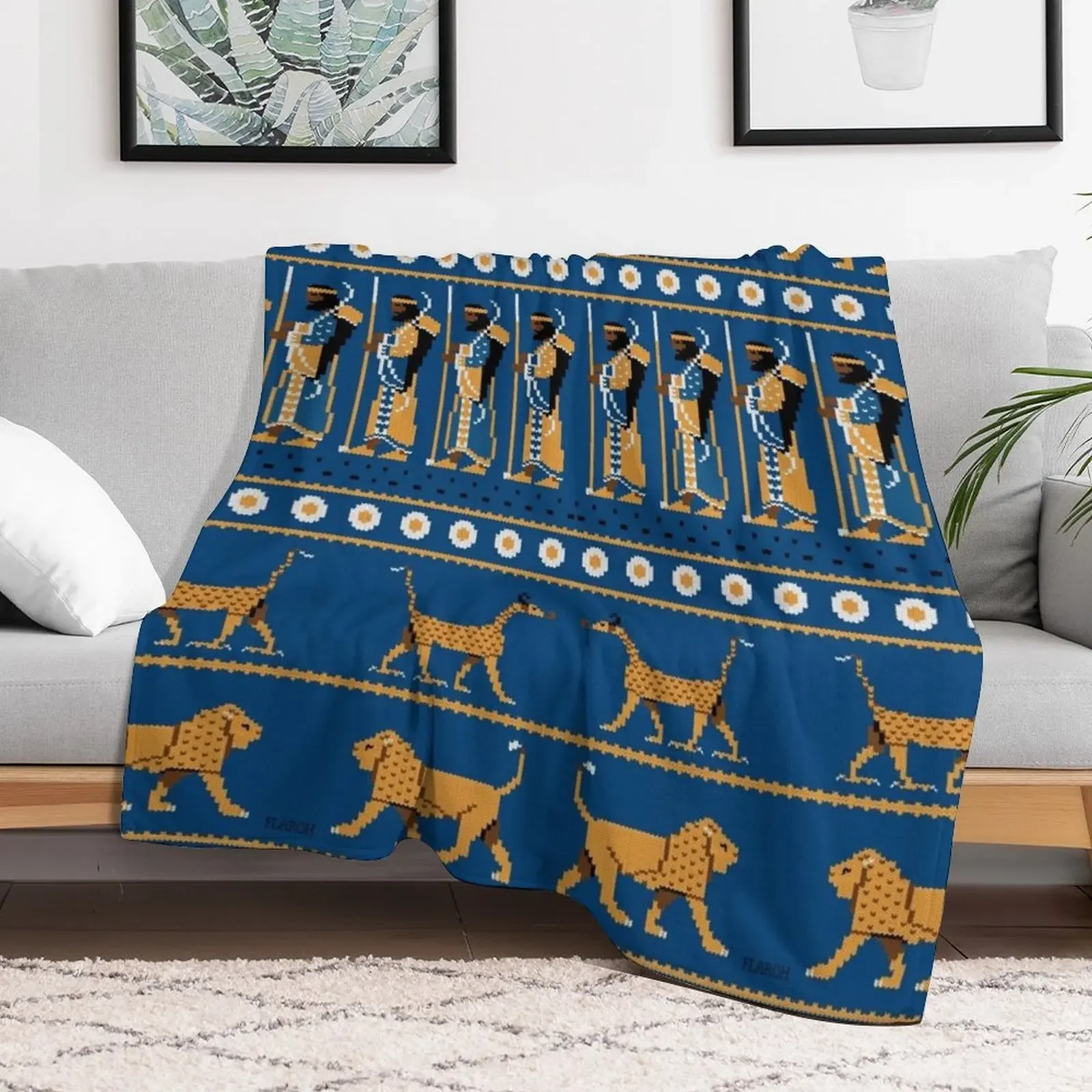 Ancient Knits - Babylon Throw Blanket Modern Design Soft Blanket for Home Decor