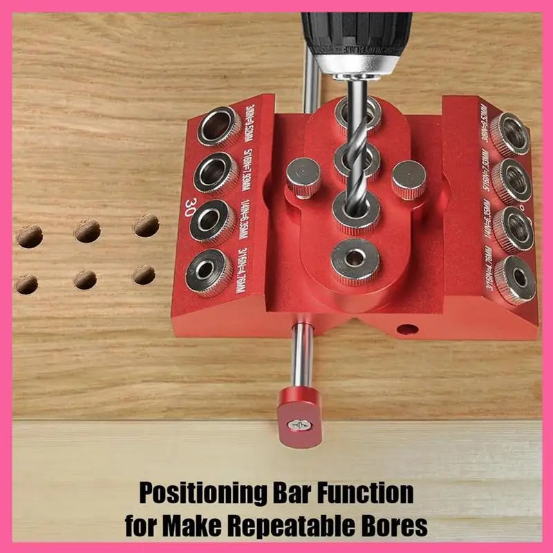 

30 45 90 Degree Angle Drill Guide Jig Drill Block For Straight Angled Holes With Detachable Drill Positioning Bar Metal