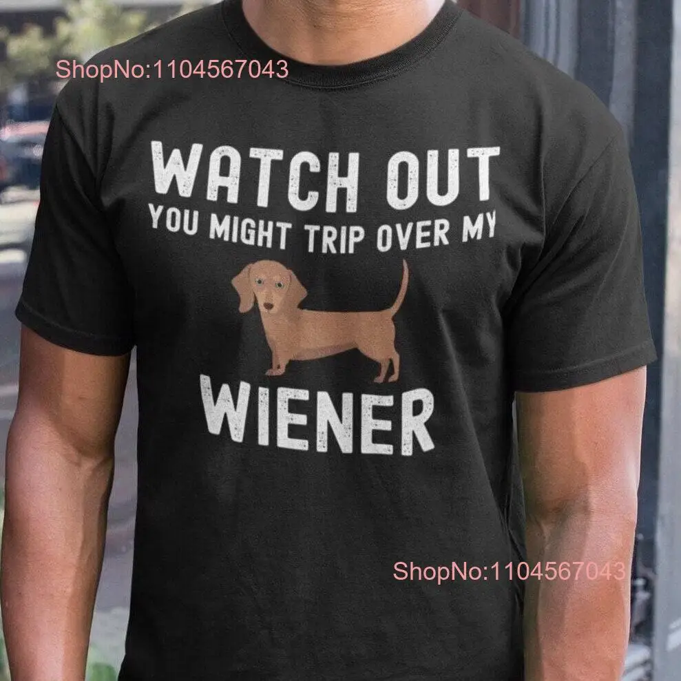 Funny Wiener T Shirt for Men Dachshund dad gifts sausage dog Doxie him weiner man long or short sleeves