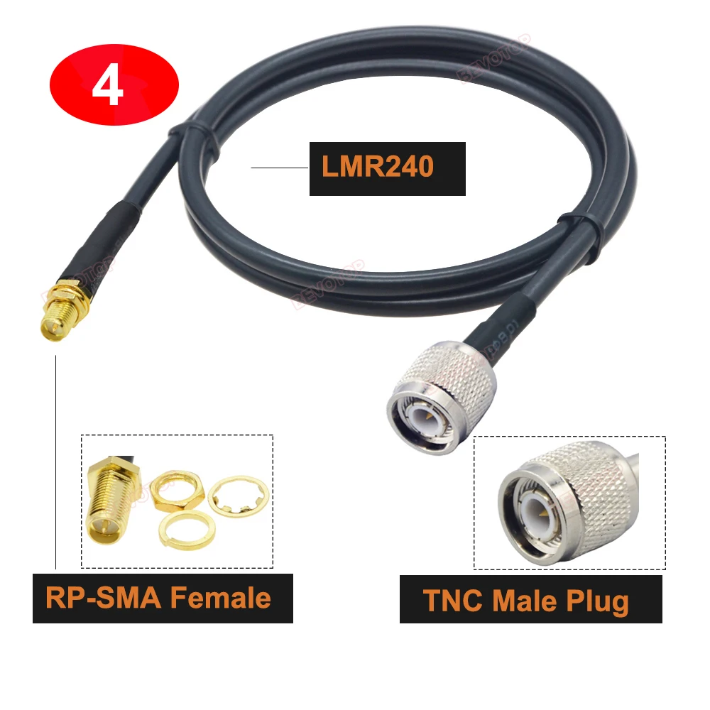 LMR-240 TNC Male Plug to SMA Male / Female Connector LMR240 Cable Low Loss 50ohm 50-4 Pigtail Jumper RF Coaxial Extension Cable image 3