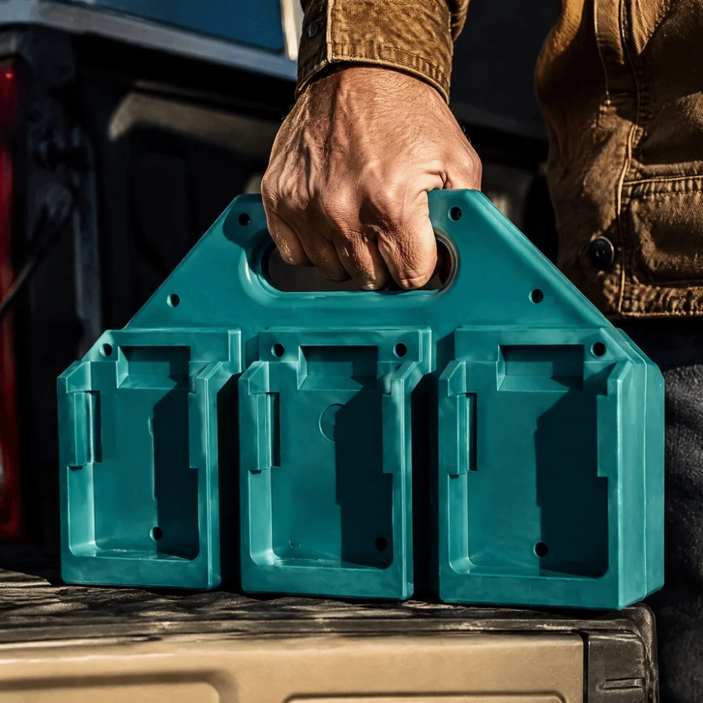 6 Slot Battery Carrying Holder Heavy Duty Portable Battery Storage Box With Handle Battery Organizer Rack