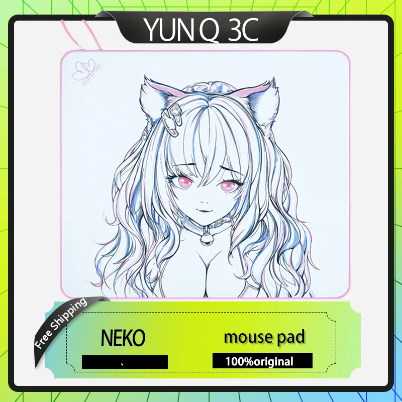 Anime Mouse Pad Cat Girl Neko Large Game Mouse Pad Fps Control Short Ttk Lock Edge Mouse Pad Desktop Large Table Pad