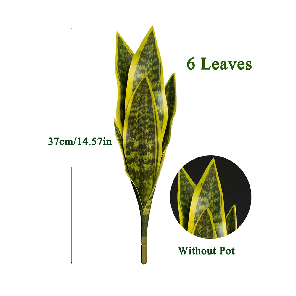 32/37cm Künstliche Schlangenpflanzen, künstliche Tiger-Piran-Sukkulenten, Kunststoff-Sansevieria für Zuhause, Balkon, Büro, Geschenk, Dekoration – Detail 6