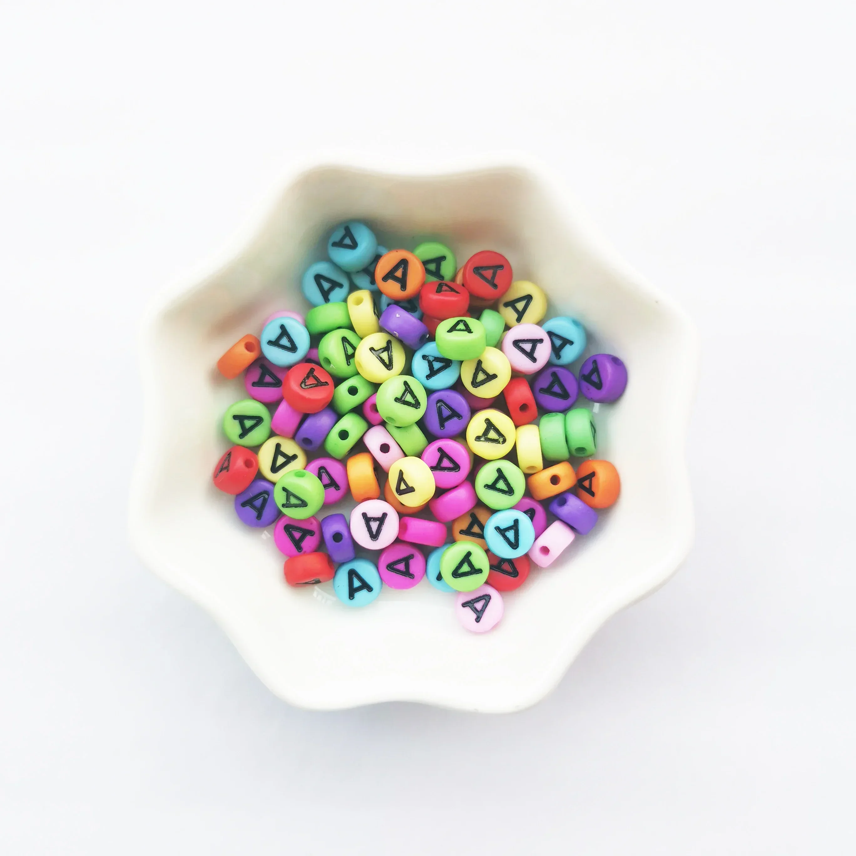 100-500PCS Acrylic A-Z 26 Letter Beads Round Flat Loose Spacer Colored Alphabet Beads For Jewelry Making Diy Bracelet Necklace