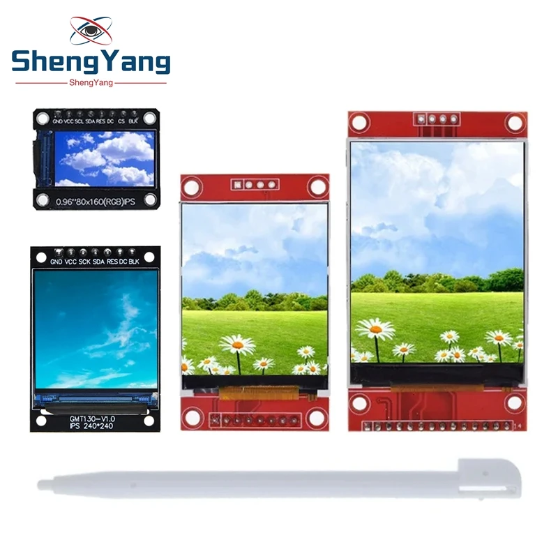 TFT Display Screen Module 0.96/1.28/1.3/1.69/1.8/2.0/2.4/2.8/3.2/3.5 Inch TFT Full Color Screen LCD Module Interface SPI