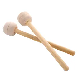 1 Pair Felt Mallets Drumsticks Drum Sticks with Wood Handle for Percussion Instrument Accessaries