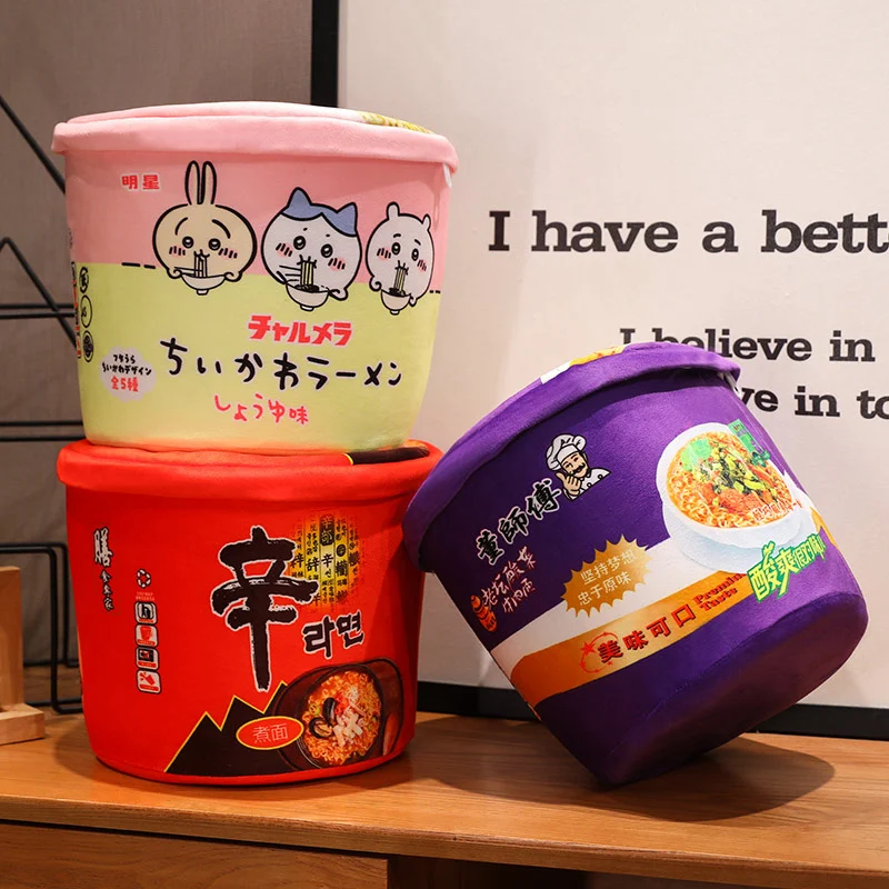 Simulação Lifelike Noodle Bucket Brinquedos De Pelúcia, Criativo Recheado Macio Instantâneo Cobertor De Macarrão, Travesseiro Engraçado Para Meninas, Presente De Decoração De Casa