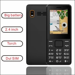 EAOR 2G GMS 2.4 inch screen Feature Phone Dual SIM card 3000mAh big battrey Keypad  bar Phone with strong light Torch