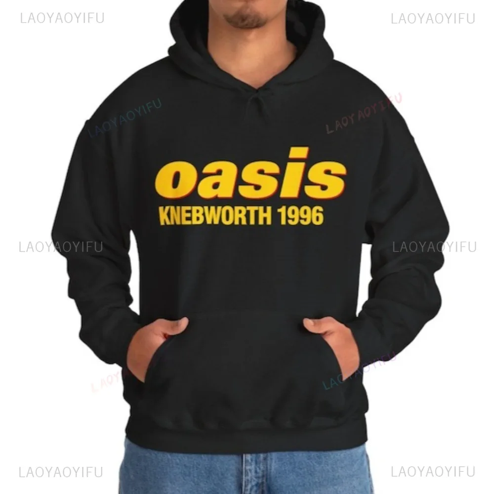 Oasis Knebworth 1996 Hoodie Vintage Rock Band Music Lover Sweatshirt Casual Fashion Loose Harajuku Long Sleeve Women Man Tops