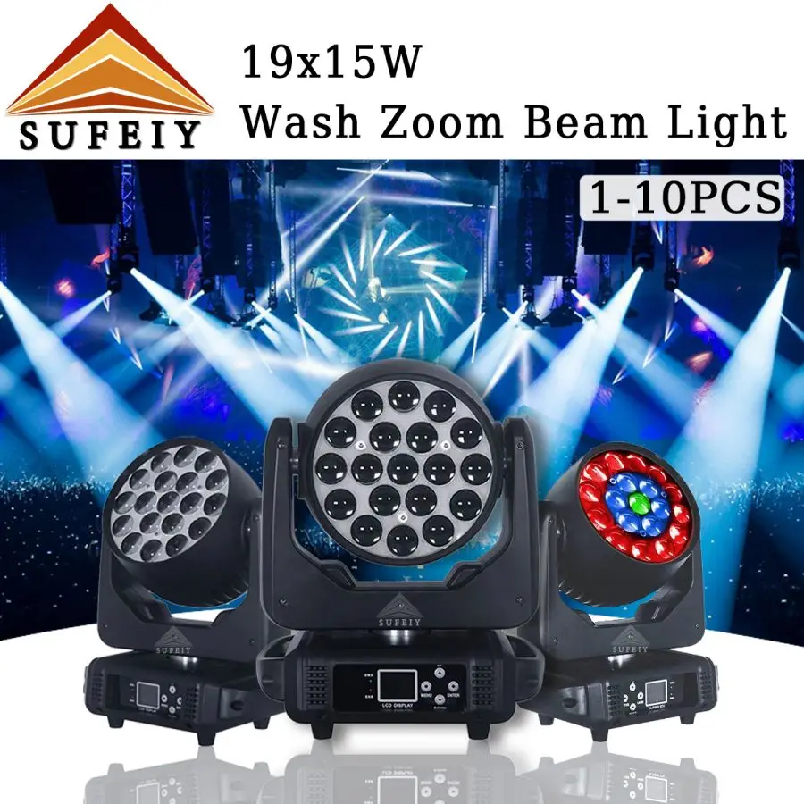 

0 Tax 1-16Pcs 19x15W NEW Version Of CTO And ECO Function Led Wash Zoom 19x15W Rgbw Moving Head Light Zoom Wash Moving Head Lyre