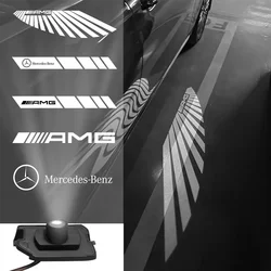 Car Dynamic Rearview Mirror Carpet Light Angel Wings Projection lamp For Mercedes benz W177 W247 W205 W222 GLA GLB GLC GLS EQC