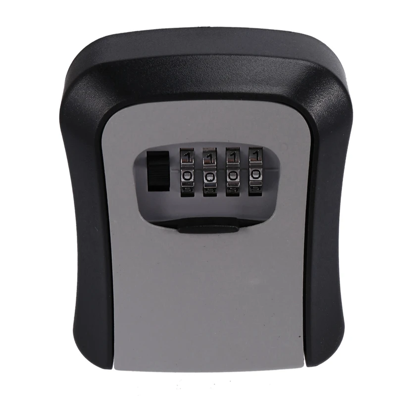 Hot-10X Key Lock Box Wall Mounted Key Safe Box Weatherproof 4 Digit Combination Key Storage Lock Box Indoor Outdoor