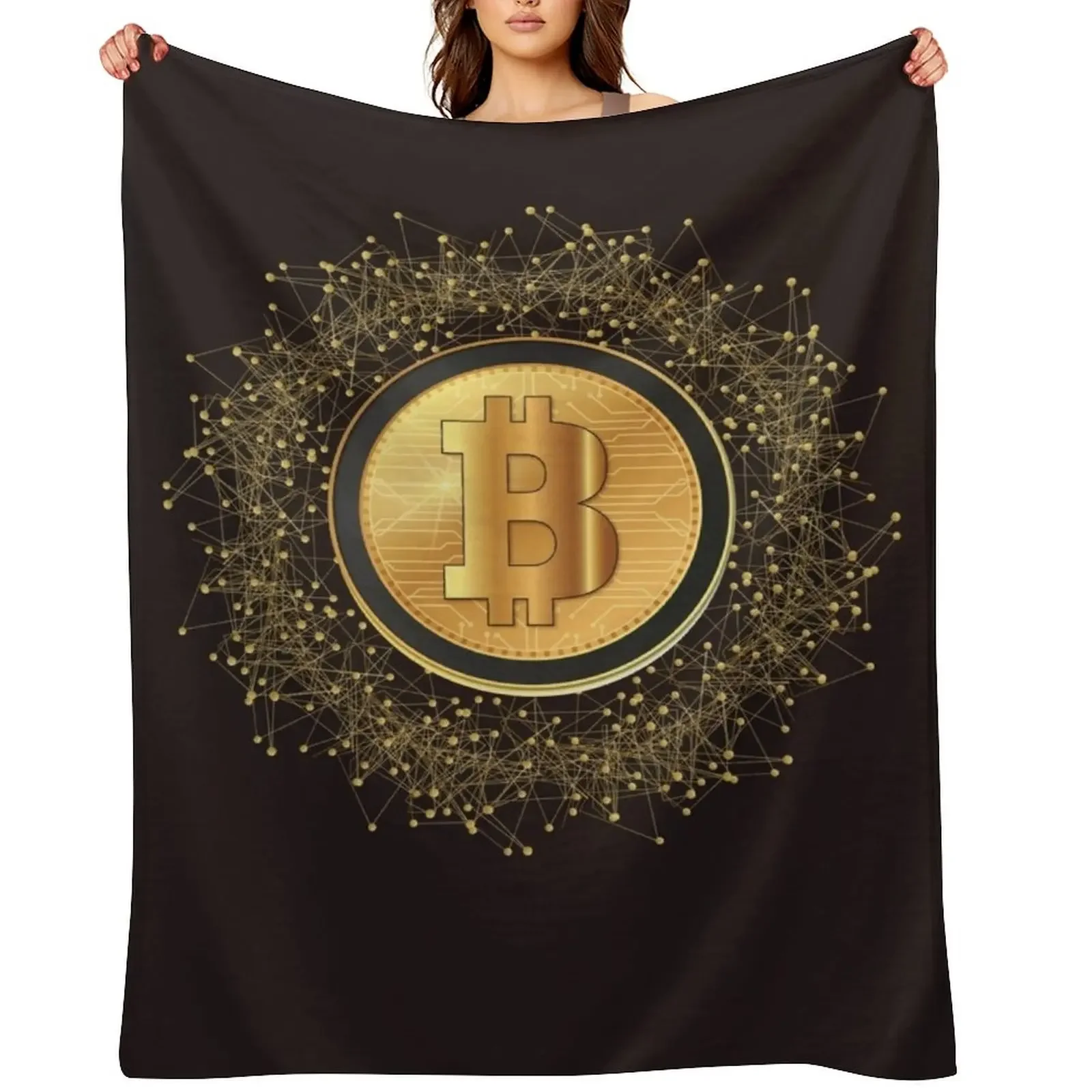 Bitcoin BTC Crypto Throw Blanket Nap Plush Baby For Decorative Sofa Blankets