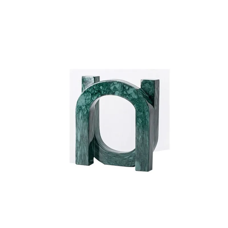

Modern light luxury style green marble arch ornament living room bedroom coffee table decoration