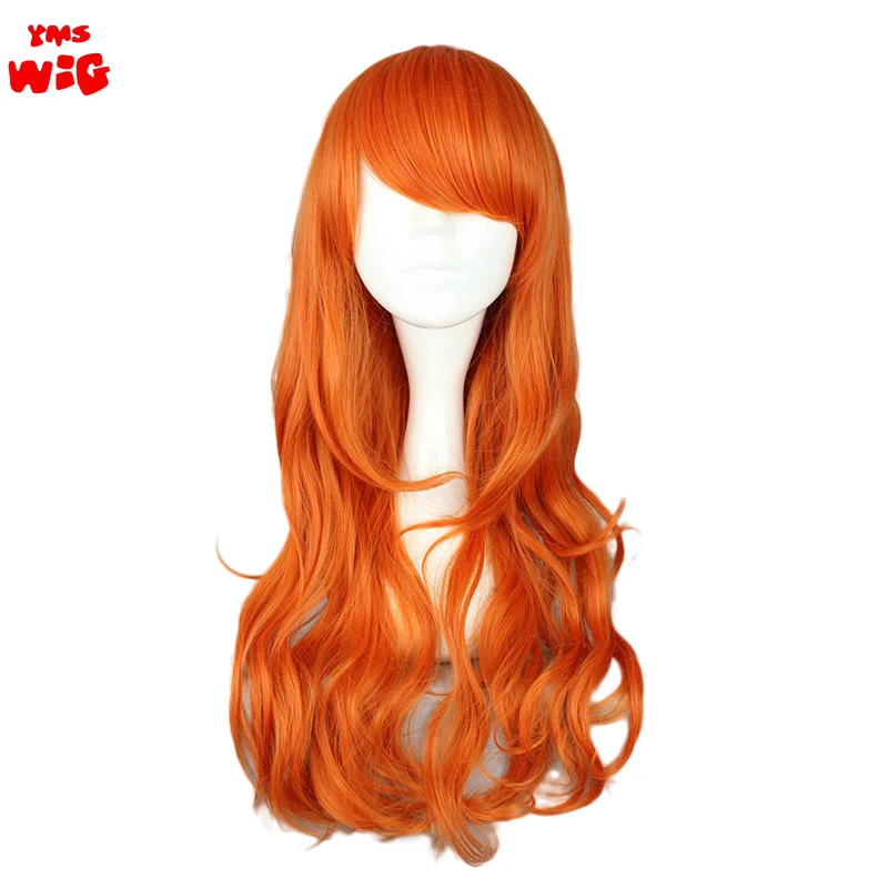 

Nami Cosplay Wig 2 Years Later Orange Long Curly Heat Resistant Synthetic Hair Women Party Cosplay Wigs D42B Orange