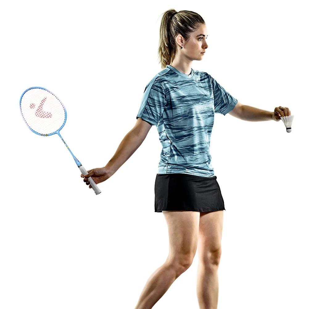 

1 Pair Aluminium Alloy Badminton Racket Kids Lightweight Cartoon Design Outdoor Sports Training Set For Children Beginners