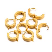 10pcs Stainless Steel Glod Huggie Hoop Earring Hooks Clips Ear Post for DIY Jewelry Making Earring Findings Accessories Supplies