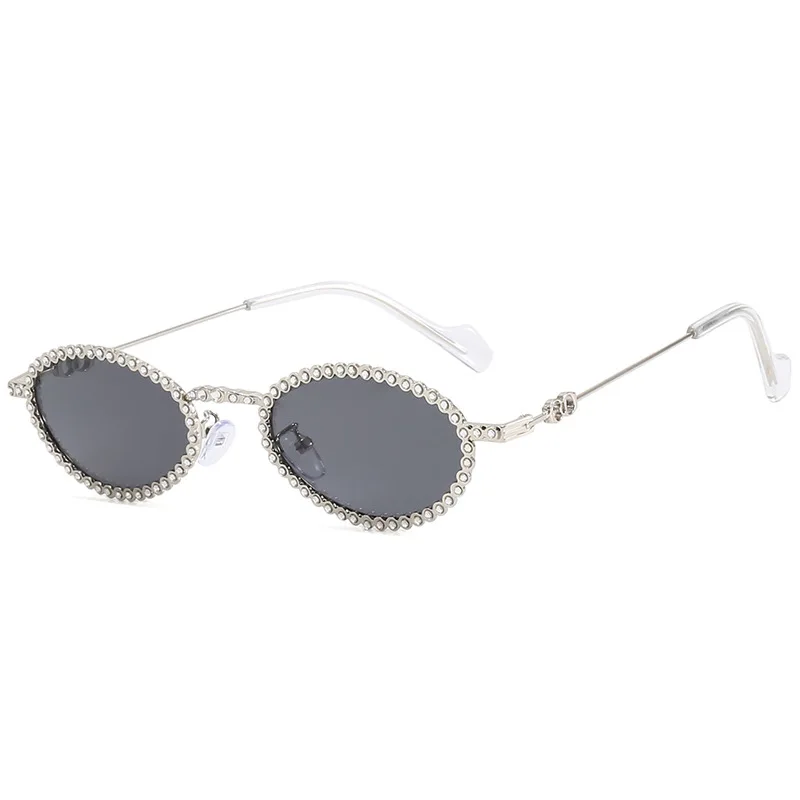 女性と女の子のための楕円形のサングラス金属テンプルのサングラスクール新しいファッション