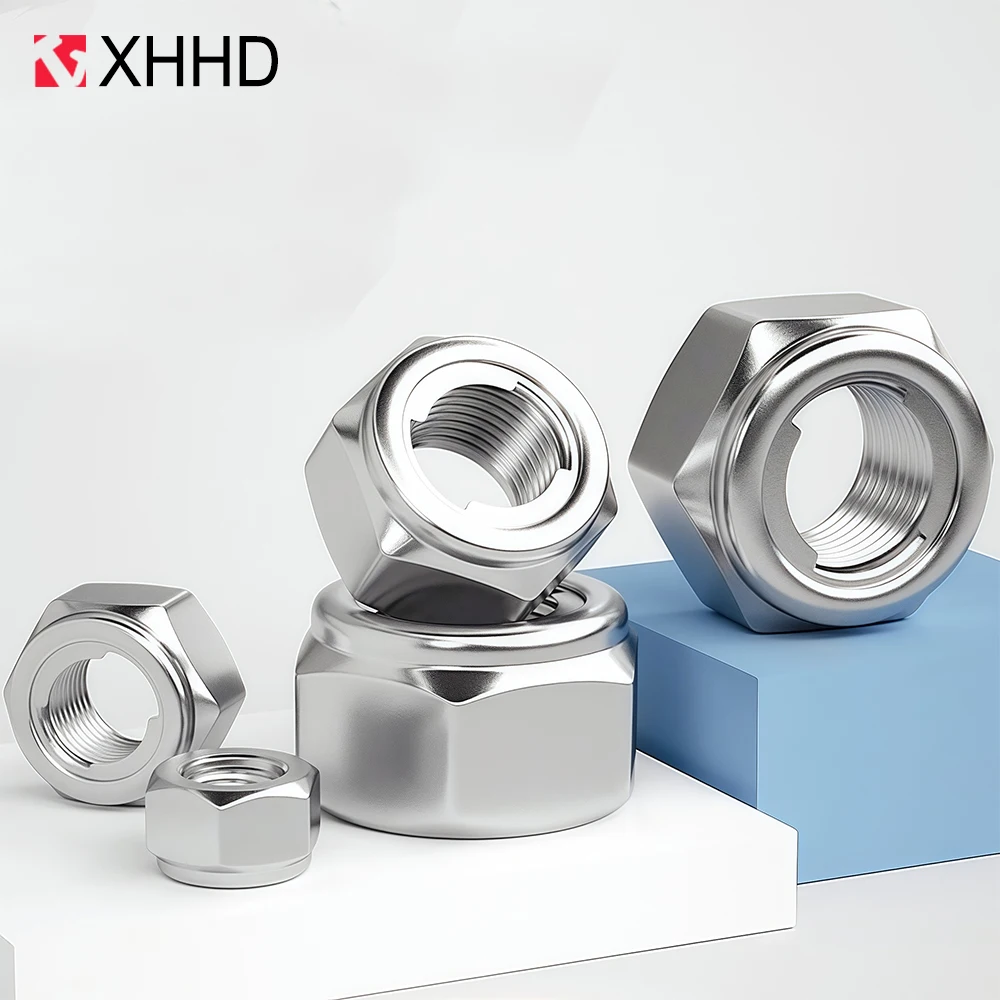 5/10/20pcs 304 Stainless Steel Metal Lock Nuts M3 M4 M5 M6 M8 M10 All Metal Insert Hex Hexagon Self Lock Nut Locknut