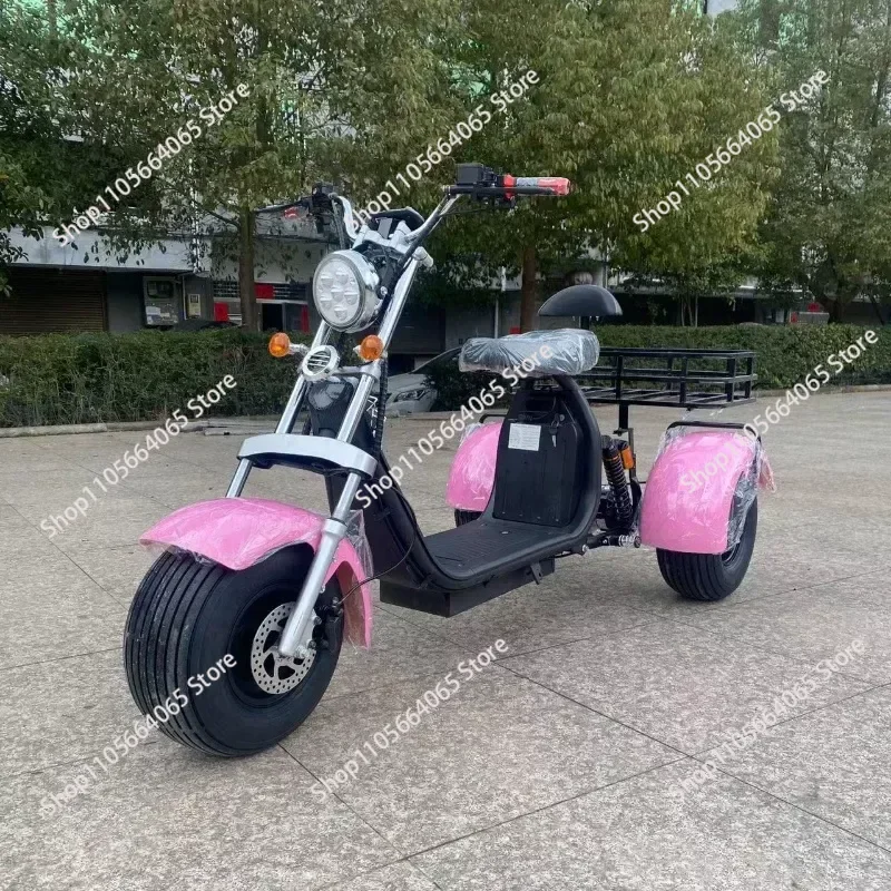 for 2025 Three-Wheeled Wide-Tire Electric Bicycle for Harley Style Electric Vehicle Lithium Battery Adult E-Skateboard Car
