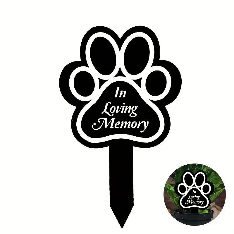 1pc Sympathy Graveyard Stakes Waterproof Outdoor Patio, Visor Memorial Plaque Stakes Graveyard Sign Black Memorial Garden Stakes