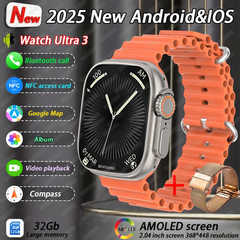 2025 New Original Watch DT Ultra 3 Pro Smart Watch Men Google map NFC GPS Tracker HD BT Call IP68 Waterproof smart watches Women