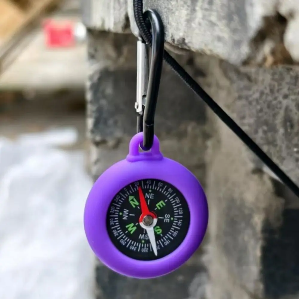 Mini Outdoor Survival Compass Carabiner with Compass 9 Colors Camping Keychain 88*42mm Mountaineering Hiking Backpack Buckle view 3