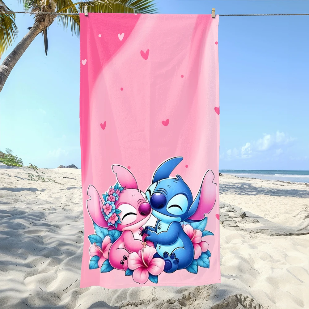 

Stitch and Angel Love: Pink Beach Towel for Sunny Days! Suitable for towels,bath towels