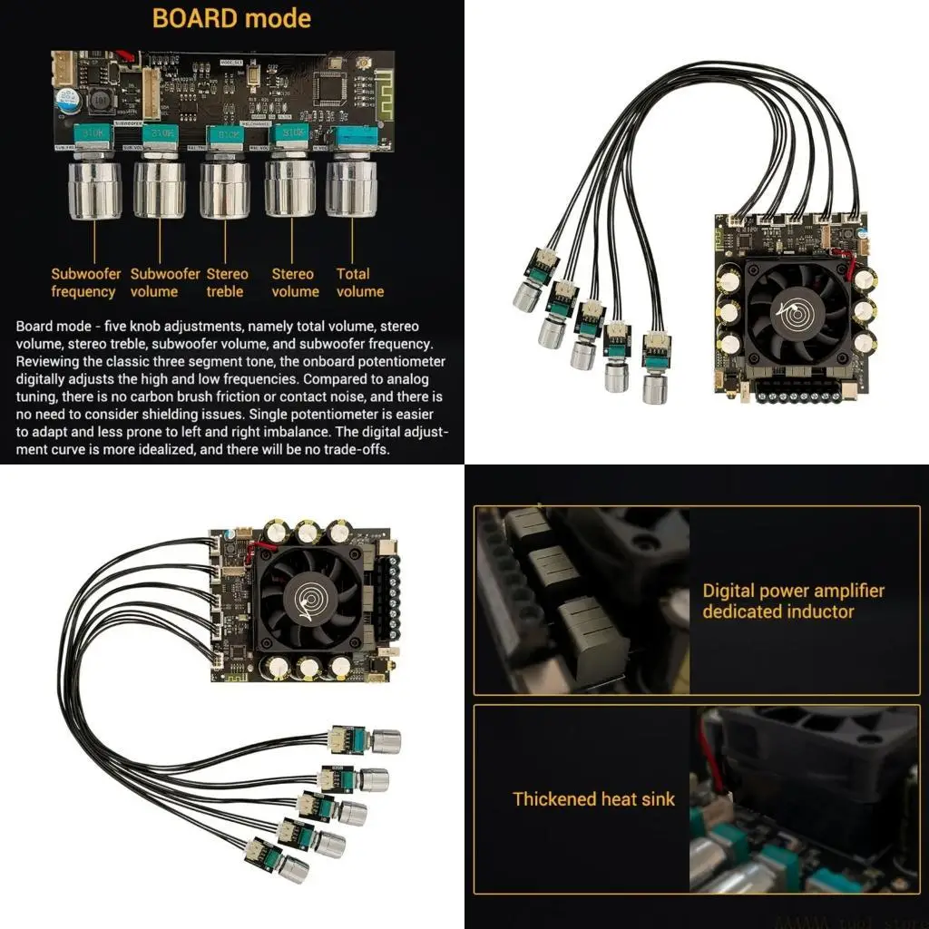 A2BE Portable Amplifier Module Advanced 2.1 Channel Amp Board Versatile Amplifier Board TDA7498E+ADAU1701 Amplifier Board