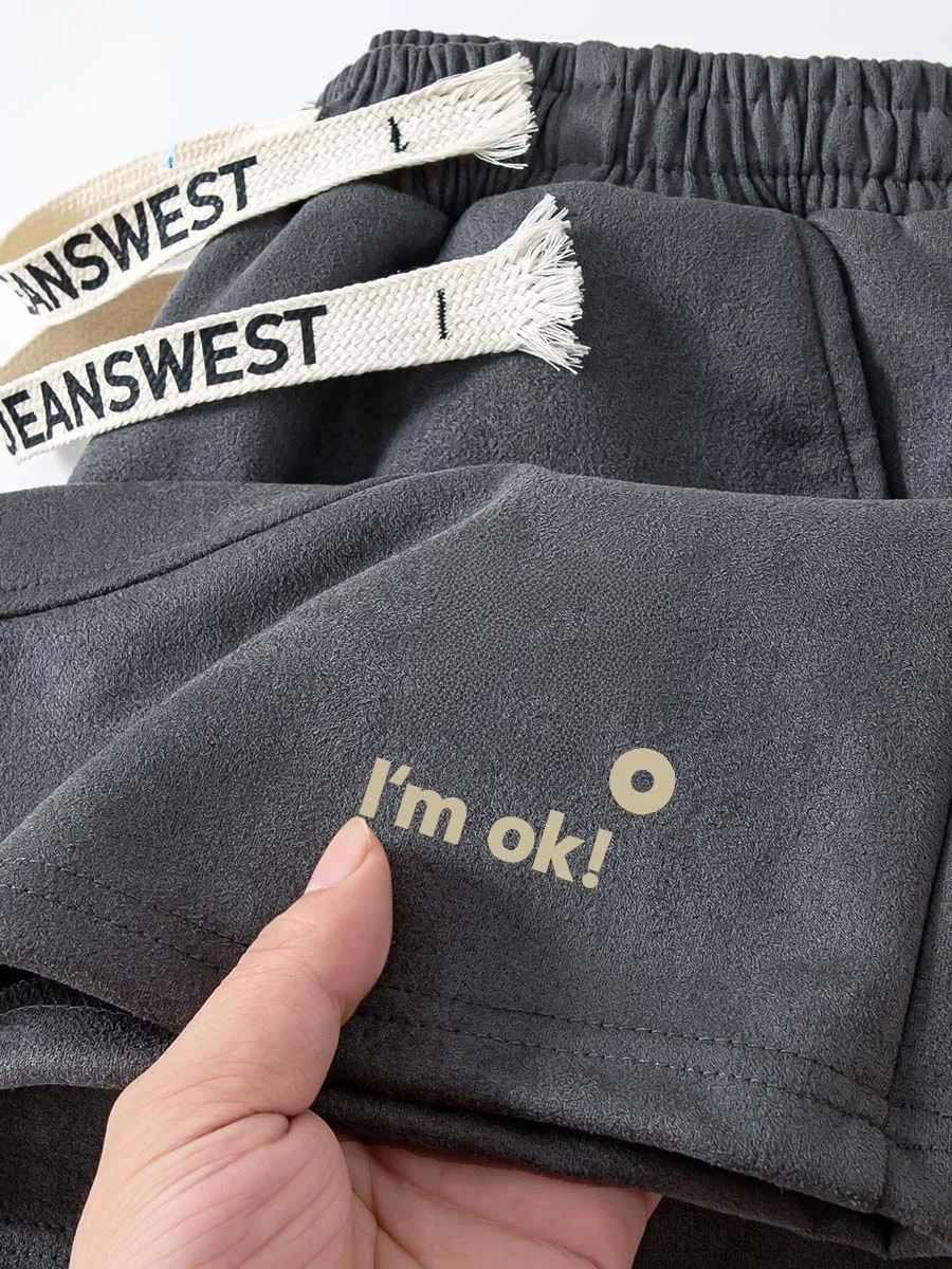 

Jeanswest Men's Suede orts Casual Thin Summer Spor Loose Qui Dry Five-Quarter Length Straight Leg Faionable Youthwear