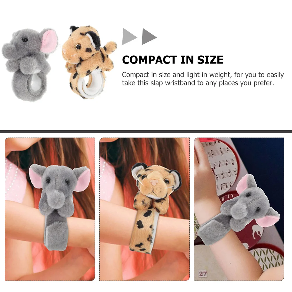 

2Pcs Animal Slap Wristbands Cute Cartoon Style Durable Comfortable Party Favor Jungle Supplies Slap Bracelet