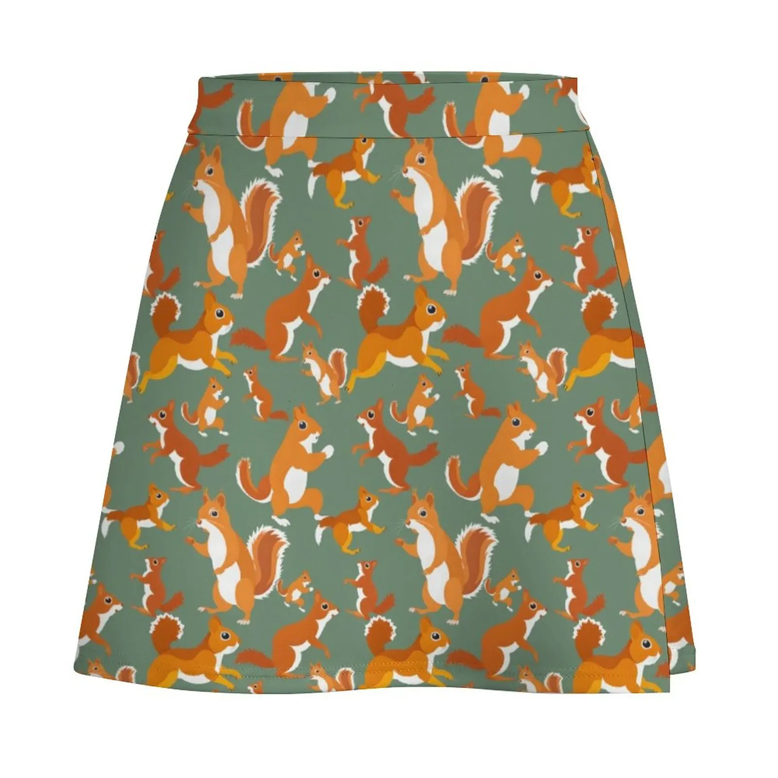 Lots of Squirrels Pattern Mini Skirt Women's summer dress Short women′s skirts Mini Skirt