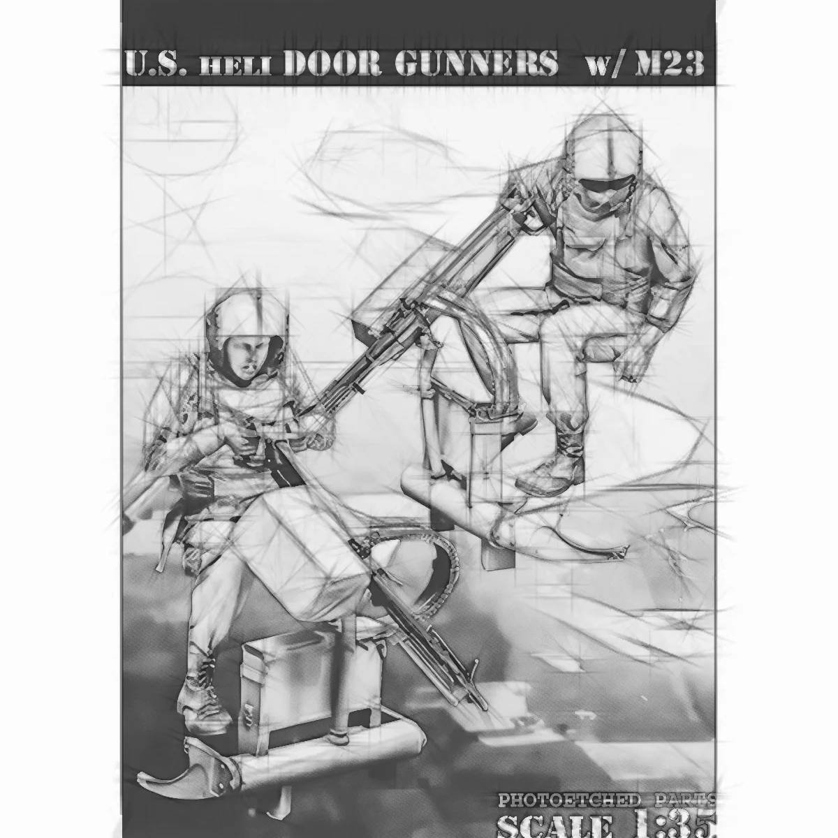1/35 resin soldier model GK American helicopter gunner (equipped with M23 system) unassembled and unpainted DIY kit 1712 + 1713