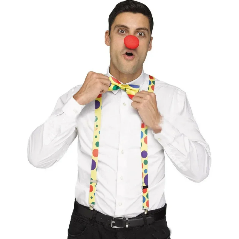 Conjunto de palhaço peruca chapéu nariz gravata borboleta acessórios para crianças adulto festa circo carnavais adereços traje de halloween cosplay