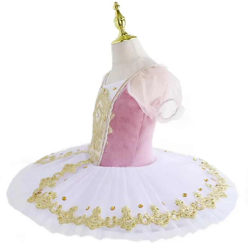 ชุดบัลเลต์เด็กและผู้ใหญ่แบบมืออาชีพ กระโปรงบัลเลต์ผ้าทูลล์ทรงแพนเค้ก สำหรับการแสดงนิทานนกหงษ์ขาว