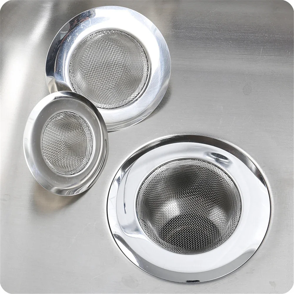 Kitchen Sink Filter Mesh Metal Floor Drain Net Food Slag Stopper Plug Shower Bathtub Hair Catcher Deodorant Drainer Cleaner Tool