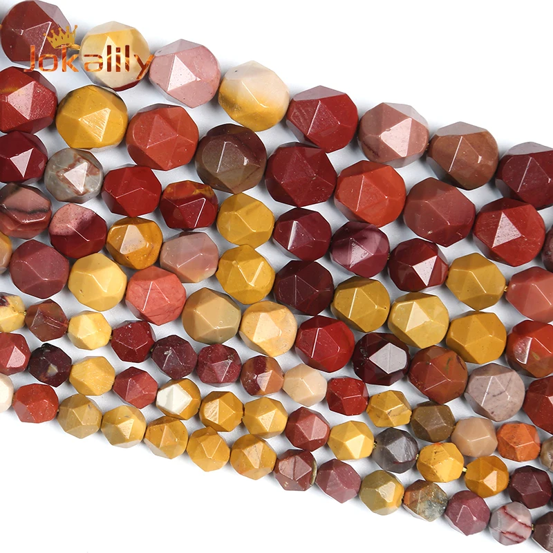 

Natural Faceted Mookaite Egg Yolk Stone Beads For Jewelry Making Round Loose Beads DIY Bracelets Necklaces Accessories 6 8 10mm