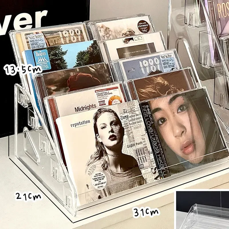 yesAcrylic Card Display Stand, Clear Display for Greeting Cards, Sports Cards, Postcards, Stickers & Brochures, Easy Snap-On