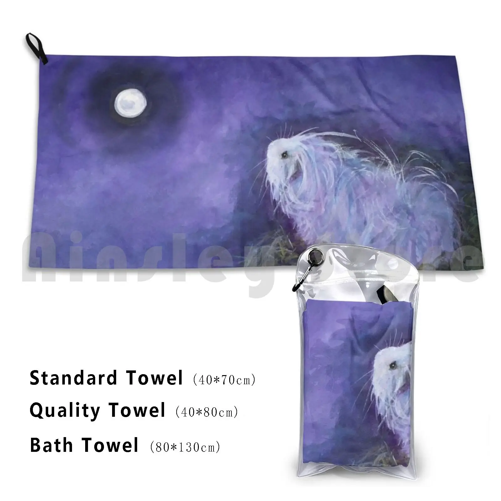 Towel Wishing On The Moon 314 White Guinea Pig Long Haired Guinea Pig Guinea Pig Guinea Pig