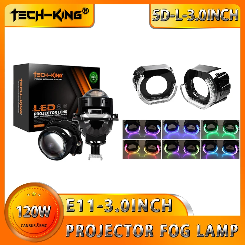 

TECH KING 2PCS E11 3.0INCH lens Headlights Fog Lights 6000K LED Toyota Honda Off-road Vehicle Bardo Hylux Headlights car light