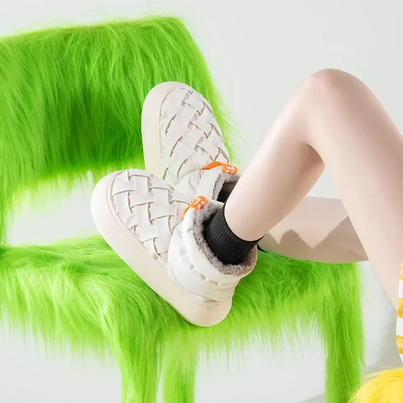 

Зимние ботинки унисекс, зимняя новая обувь для влюбленных, толстая плюшевая удобная хлопковая обувь, водонепроницаемая нескользящая уличная повседневная обувь на плоской подошве