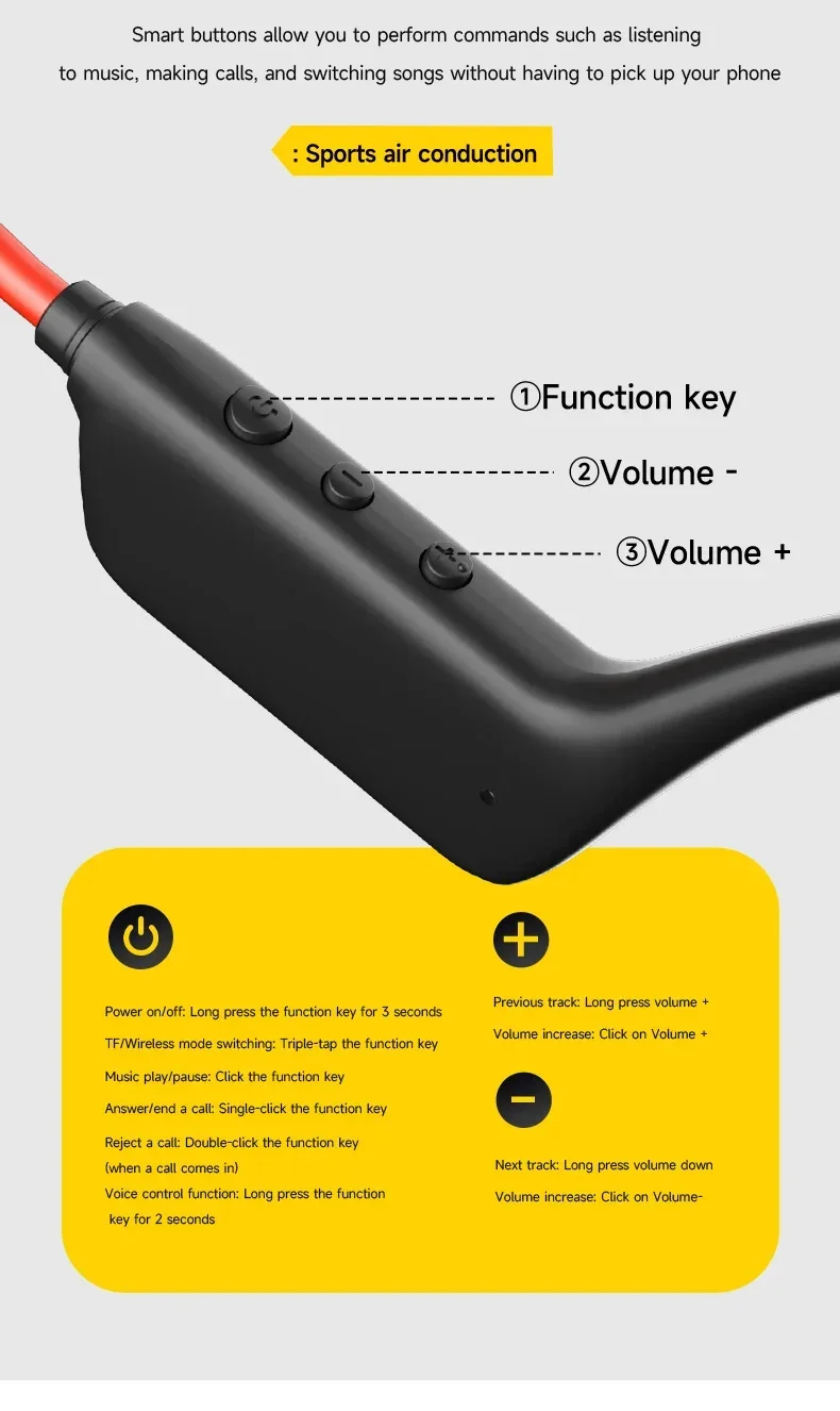 Bone Conduction Headphones IPX8 Bluetooth 5.4 Waterproof Wireless Sports Headset with Mic for Swimming Running Fitness Gym 2026