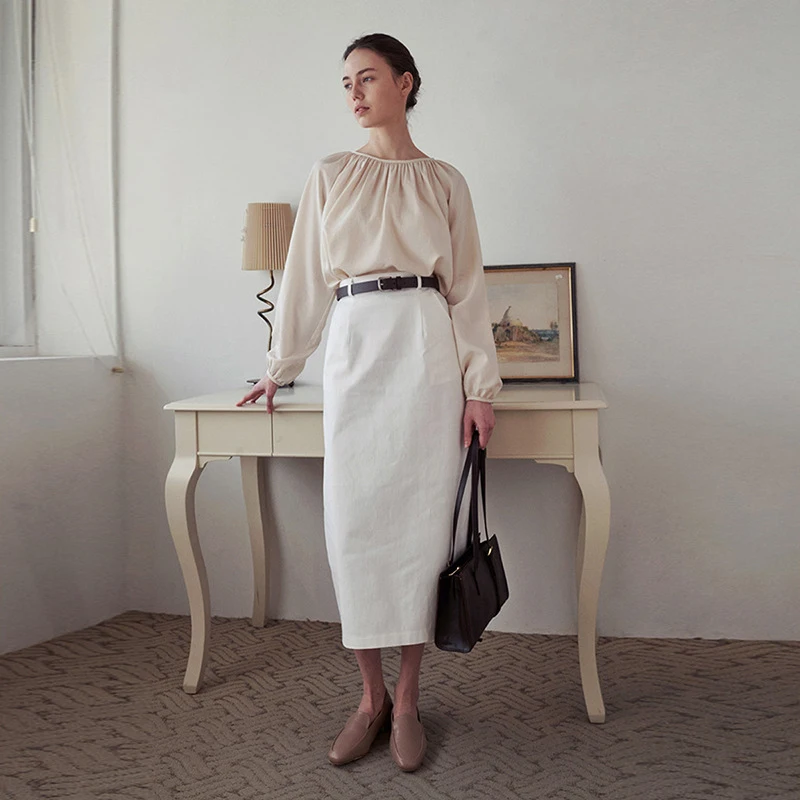 

New autumn high-waisted skirt for petite women, elegant bodycon skirt with a high-end feel, slimming straight-cut suit skirt