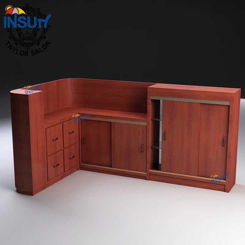 L shaped reception desk brown salon reception desk with plus glass display luxury front desk reception