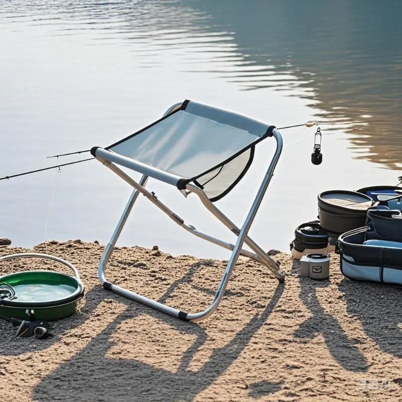 アルミ合金折りたたみスツール超軽量釣り用シートポータブルベンチフットレスト屋外ビーチハイキングバーベキュー用品用